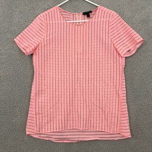 J Crew Shirt Women’s Small Size 4 Pink‎ Shear Short Sleeve Shirt Blouse